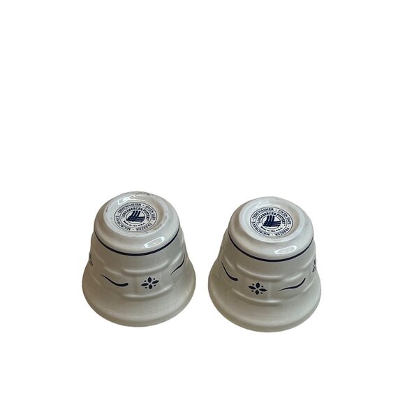 2 Longaberger Classic Blue Woven Traditions Votive Cups Candle Holders Ramekins - Picture 3 of 6